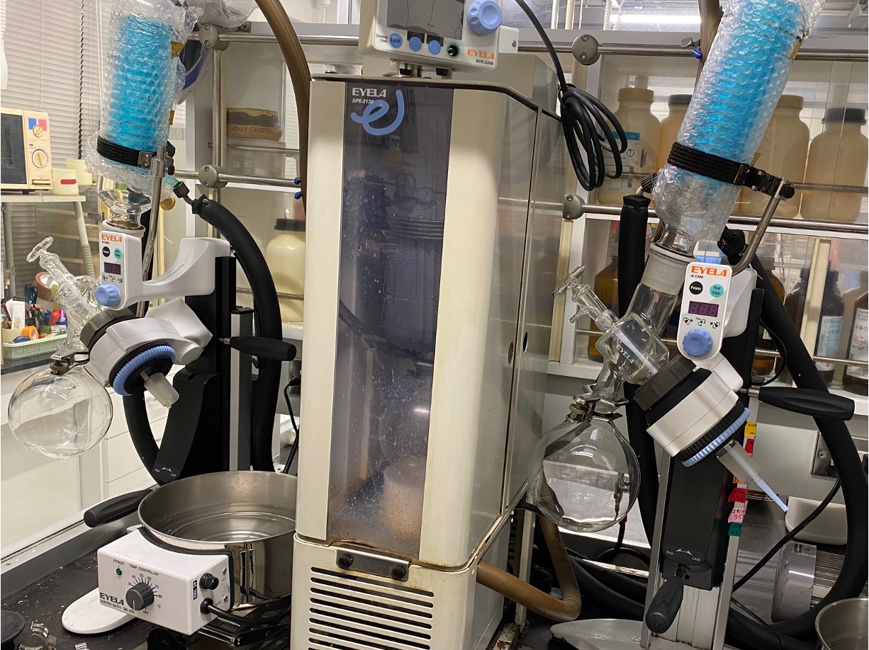 Rotary evaporators 1 and 2