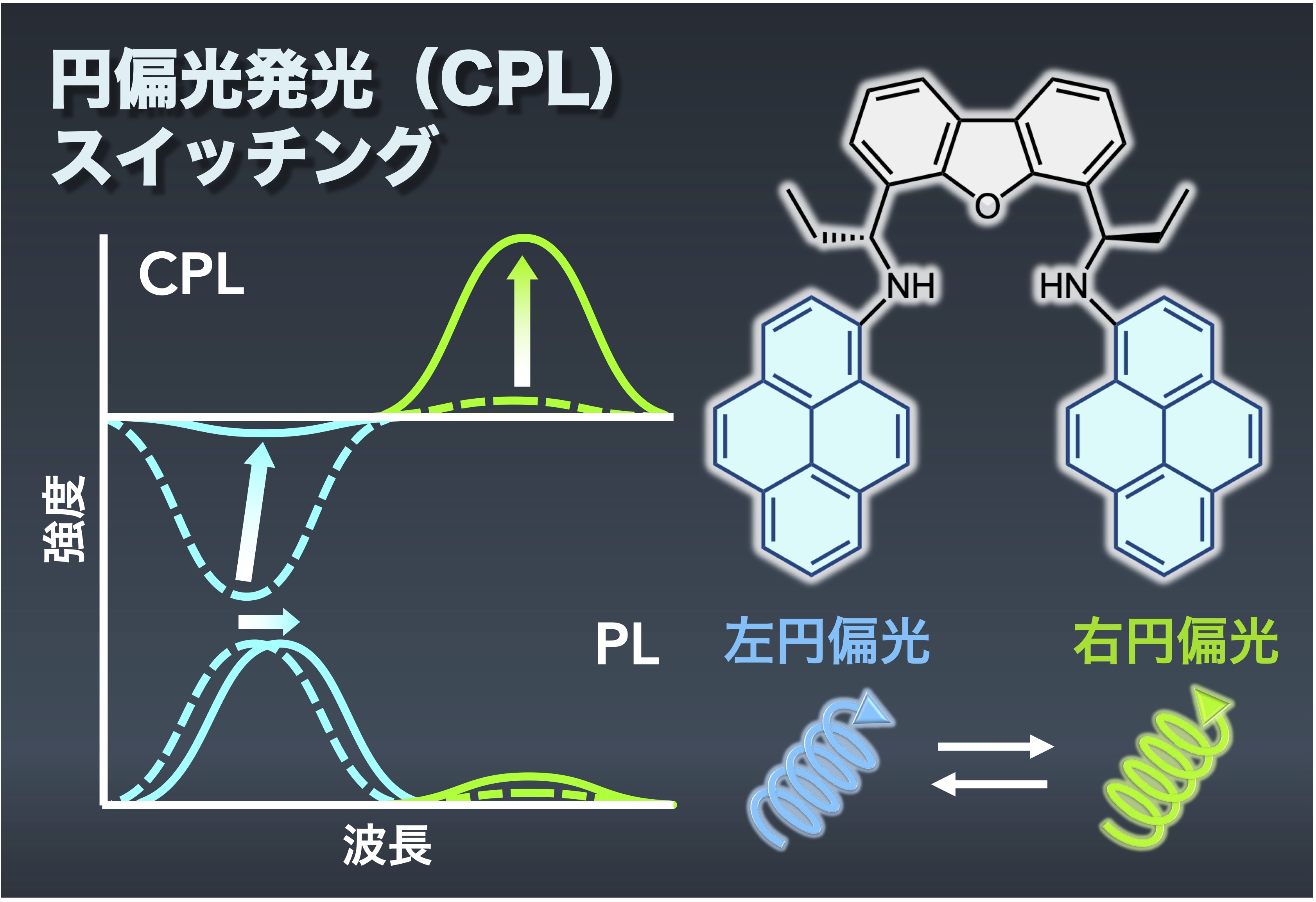 キラル分子の円偏光発光とCPLスイッチング